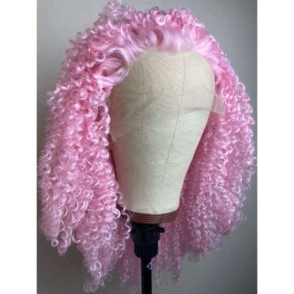 Pink Wig, Pinky Kinky Curly Wig - Picture 6 of 10